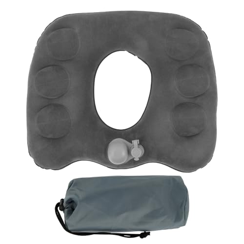 PTMTFYL Inflatable Donut Seat Cushion, Hemorrhoid Pillow for Hemorrhoid, Tailbone Pain, Bed Sore (Grey)