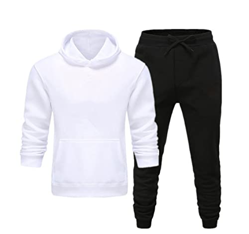 Survêtement homme blanc et noir taille S avec sweat à capuche ensemble sport