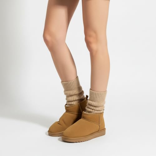 Image of CUSHIONAIRE Hip-3 Genuine Suede Leather Ankle Boots for Women - Pull On Cozy Faux Fur Boots Womens Shoes with Comfortable Memory Foam