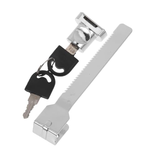 Lurrose 1 Juego bloqueo del congelador cerraduras de armario con llave cerradura de puerta de vidrio con llave cerraduras de escritorio para cajones con llave Acero inoxidable Plata