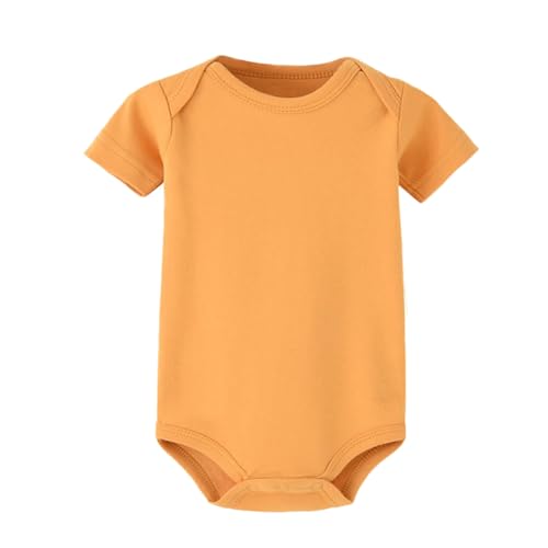 Raopuzi Body Bebe de Manga Corta, Ropa Recien Nacido Niña Niño, Bodies de Algodón con Botones, Camiseta Verano con Cuello Redondo, Mono Sólido, Mameluco Suave Ligeros para 0-24 Meses