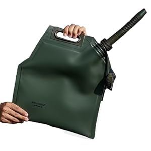 BUENATIENDA 5L Faltbarer Kanister aus 2 mm TPU – Tragbarer Benzinbehälter mit 20 cm Schlauch – Ultraleicht & auslaufsicher für Auto, Motorrad, Camping & Notfall (Grün) (5L)
