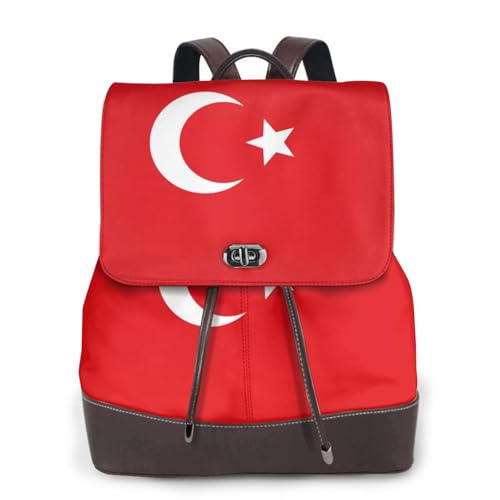 Sac à dos en cuir drapeau Turquie noir taille unique pour femme chic