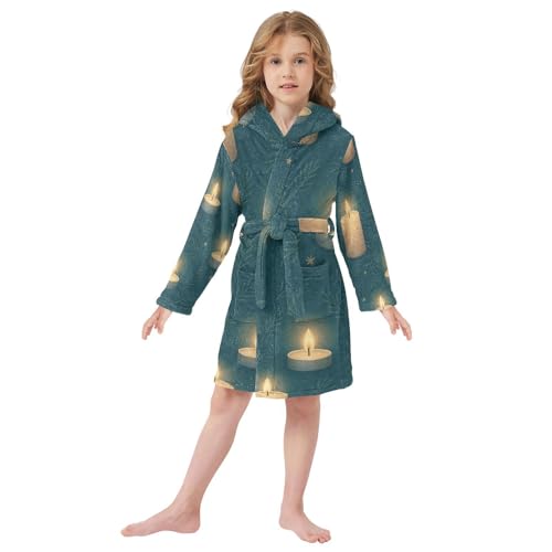 GuoChe Seamless Candles Pattern Hooded Bathrobe For Girls Sleepwear For Kids2