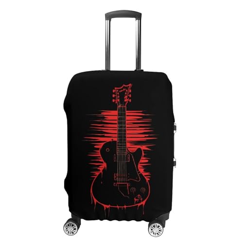 Guitar Funny Luggage Cover Suitcase Protector Washable Travel Baggage Covers Fit 19-32 Inch