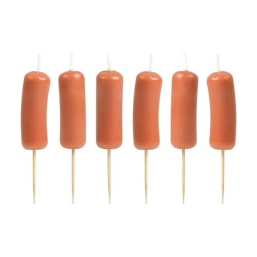 Genuine Fred SAUSAGE PARTY Candles Set of 6 Quirky Cocktail Wiener Hot Dog Party Birthday Candles 2 Tall Fun and Unique Party Decor