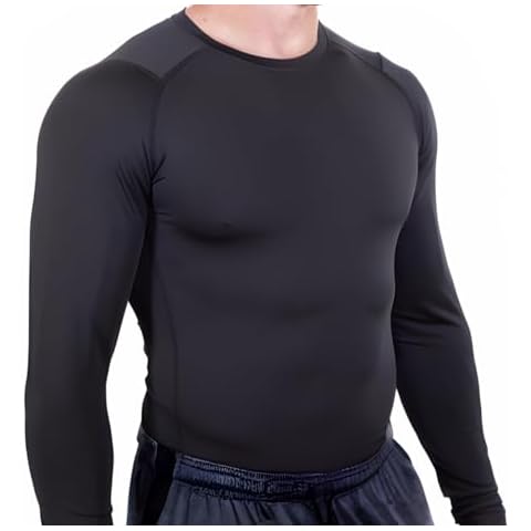 Core Tight Pro Men's Long Sleeve Compression Shirt Athletic Base Layer for Performance Workouts (Medium, Black) Cover