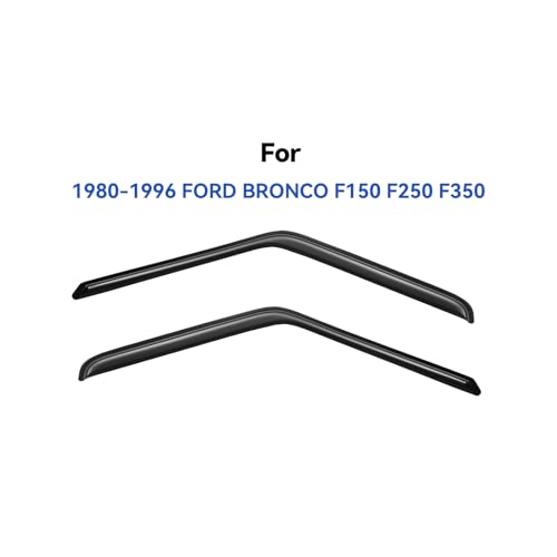 Image of Window Visors Rain Guards for 1980-1996 Ford F150 F250 F350 Standard Cab, Out-Channel Window Vent Wind Deflectors Visors Shades for 80-96 Bronco, for 2 Front Doors
