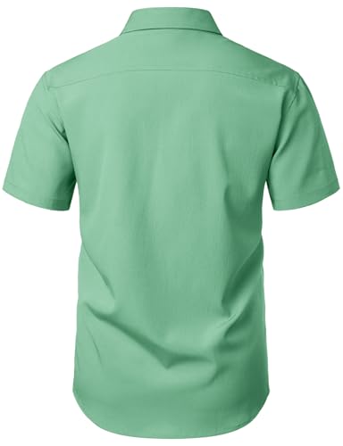 Image of JEMITOP Mens Stretch Wrinkle Free Texture Shirts