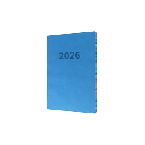 Collins - Edge Rainbow - 2026 12 Month Calendar Year Planner, Week-To-View Diary, A5 Soft Cover - Blue (Ed153.U57-26)