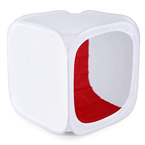 Image of Hiffin 60x60 cm Portable Photo Studio Shooting Tent Light Cube Diffusion Soft Box Kit with 4 Colors Backdrops (Red Blue Black White Matte) for Photography