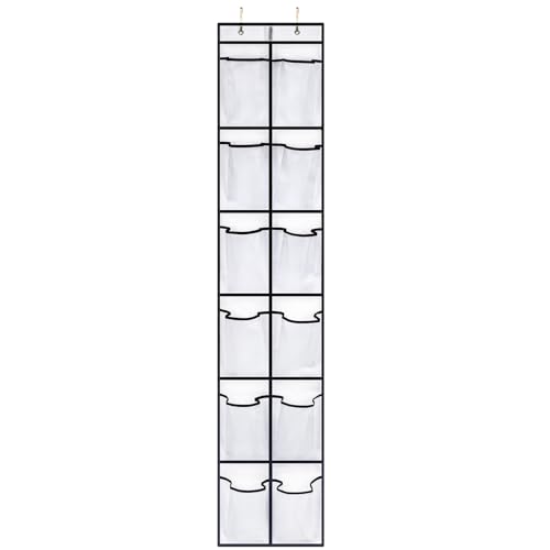 Organizador de Zapatos para Puerta, Zapatero Colgante con 12 bolsillos, almacenamiento de zapatos, Estanteria Puerta Colgante para Calzado, Ropa, Cinturones y Accesorios