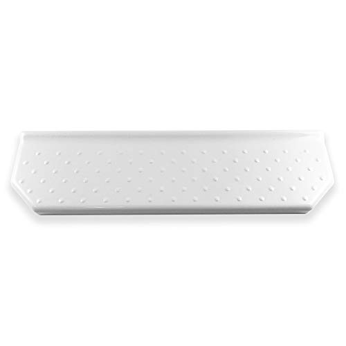 14 inch Floating Shelves Shower Caddy - Polished White Wall Mounted Bathroom Organizer