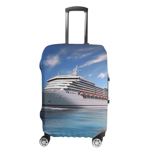 Seaside Cruise Ship Luggage Cover, Elastic Luggage Protector Fits 19-32in Suitcases, Washable & Anti-Scratch Suitcase Cover for Men Women M