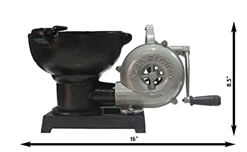 Image of Crabby Blacksmith's Forge with Hand Blower for Knife Making Blacksmithing Forging Tools Equipment - Vintage Style Vintage Style Coal Forge Furnace with Pedal Type Handle,Black