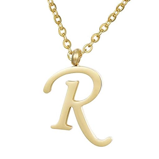 Morella Collar de Oro y Acero Inoxidable con Colgante Letra R | Ya disponible en tu tienda friki favorita! En mundofriki.es!