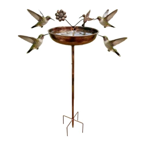 Baño resistente para pájaros con estaca metálica estable para jardín 2