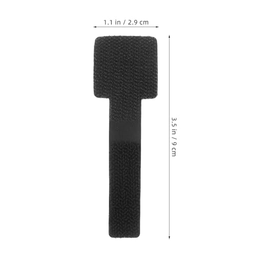10 piezas de cintas reutilizables con gancho y lazo para cables, autoadhesivas, para gestión de cables electrónicos y eléctricos bajo escritorio, organizador, negro miniatura 2
