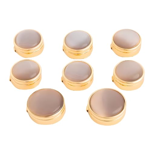 Image of Mens Button Covers Tuxedo Shirt Cufflinks Alternative | Fake cufflinks and alternative fashion jewelry accessories for mens formal business dress shirts suits and groomsmen