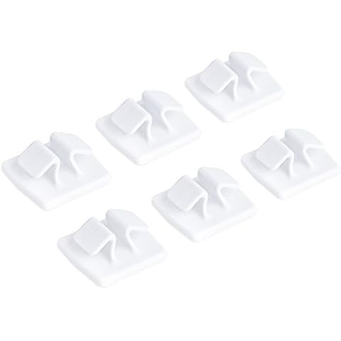 honju HOME cable holders - white [Set of 6 I Made in Germany I self-adhesive & reusable I Set holds up to 18 cables] - 61519 Cover