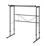 Belca(ベルカ) 段違いパイプで収納力アップ! 押入れダブルハンガーラック 伸縮タイプ 幅75~93×奥行45×高さ90・95・100cm ブラック 角パイプ 衣類収納 2連パイプ 幅調節 高さ調節 クローゼットハンガー 耐荷重20kg KP-DH-BK