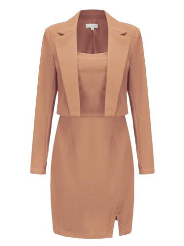 EXLURA Women's Professional Business Lightweight Blazer Dress Suit Sets 2 Piece Work Office Fashion Outfits