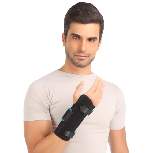 Image of Flamingo Elastic Wrist Splint for Carpal Tunnel Syndrome | Wrist Support For Colle's fracture, Wrist sprain /strain, Forearm Fracture and Immobilization | Black | Medium