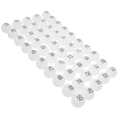 Garneck 50pcs Raffle Drawing Balls Numbered Raffle Game Balls for Bingo Seamless Plastic for Home Party
