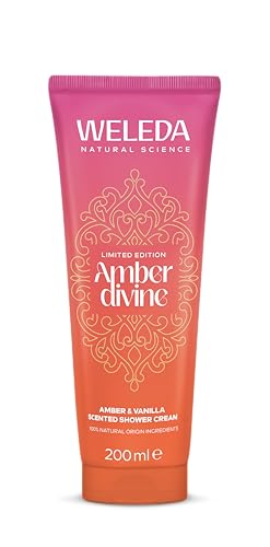 Weleda - Gel de Ducha Cremoso Amber Divine, Hidrata la Piel, Limpia con Suavidad, Envolvente Aroma Oriental, Vegano - 200 ml