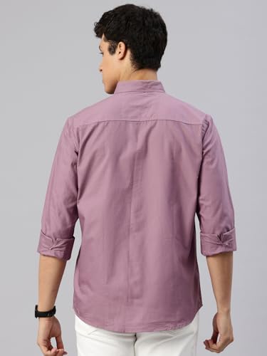Image of Majestic Man Men's Solid Pure Cotton Casual Shirt - Slim Fit | Full Sleeves | Soft & Breathable Fabric