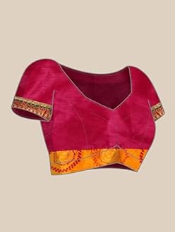 Pandadi Saree Women's Dola Patola Silk Saree With Unstitched Blouse Piece.