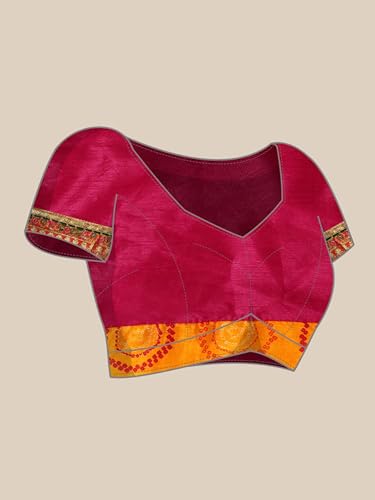 Pandadi Saree Women's Dola Patola Silk Saree With Unstitched Blouse Piece.
