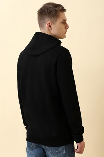 Image of Allen Solly Men's Classic Cotton Solid Hooded Sweatshirt with Kangaroo Pockets