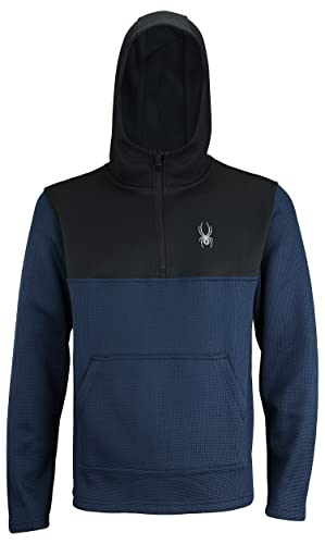 Spyder Men's Racer 1/4 Zip Pullover Hoodie, Frontier Medium2