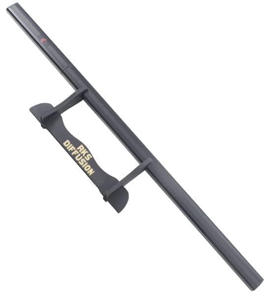 RKS Diffusion Katana Sasuke Pack 2 Katanas Lame en Bois Epee Kusanagi Sabre Blanc et Noir + Support en Bois