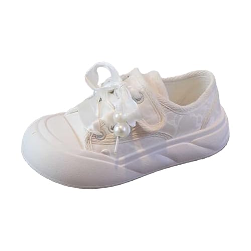 Zapatillas de niña en piel con cordones y suela blanda para correr