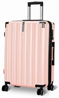 Maleta Nova Cabin Trolley Bag | 55 cms, 8 Spinner Wheels | Lightweight Luggage,Expandable| TSA Lock | Trolley Bags for Travel | Suitcase for Travel | Bags for Travelling (Peach, Cabin-Small)