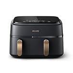 Philips 3000 Series NA352/00 - Dual Basket Airfryer, 9L, 8-in-1 Cooking Function, RapidAir Plus Technology, Sync Cooking Function, Up to 90% Less Fat, Dishwasher Safe, HomeID App