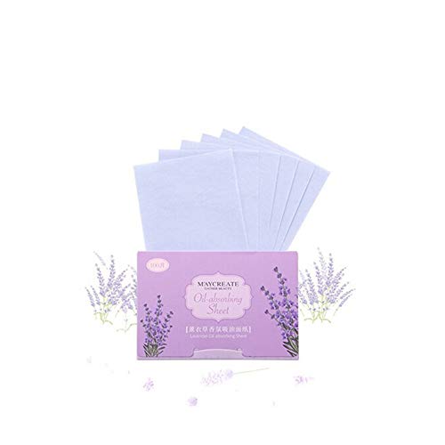 Mr.S Shop 100Pcs Facial Oil Blotting Papers Oil Absorbing Sheets Face Cleanser Acne Treatment Deep Cleansing Oil Control Tool Face Makeup (purple)