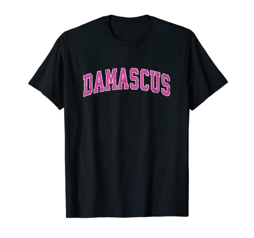 Diseño deportivo vintage Damasco Oregon OR Diseño rosa Camiseta