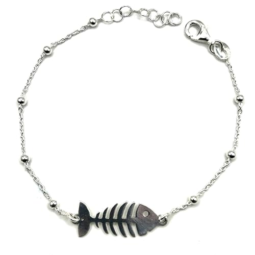 MASBARATA PULSERA ESQUELETO DE PEZ EN PLATA DE LEY (PLATA)