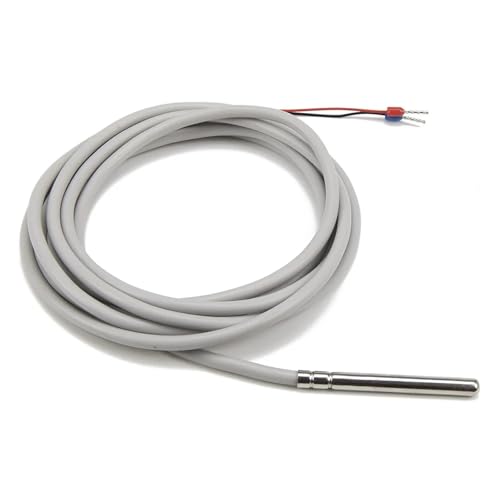 Sensor de temperatura NTC 10K con cable de gel de sílice de 2m y sonda de acero inoxidable 2