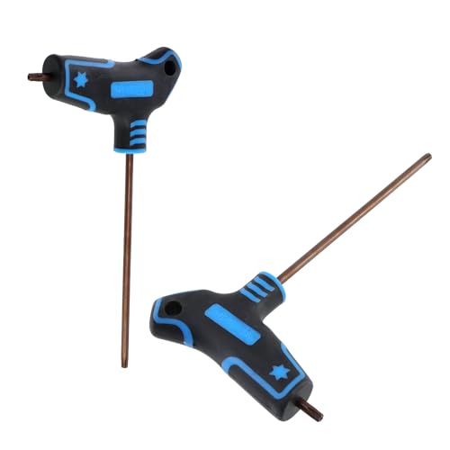 Image of Antrader T20 Torx Screwdriver,Anti Tamper Proof Torx Key,S2 Steel Non-Slip T-Handle Dual End Wrench-2Pcs (Blue)