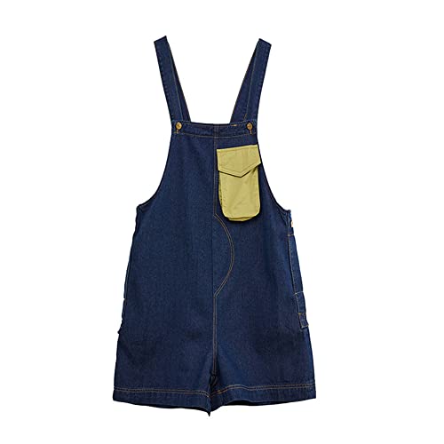 DOTBUY-SHOP Petos Vaqueros Monos para Mujer Mono de Peto Corto Jumpsuit Denim Overalls Pantalones de Tirantes Pantalones de Talla Grande con Bolsillo