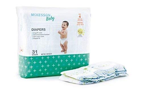 McKessonBDSZ4 Baby Diaper, 15.7"-23.5" Waist Size, 4
