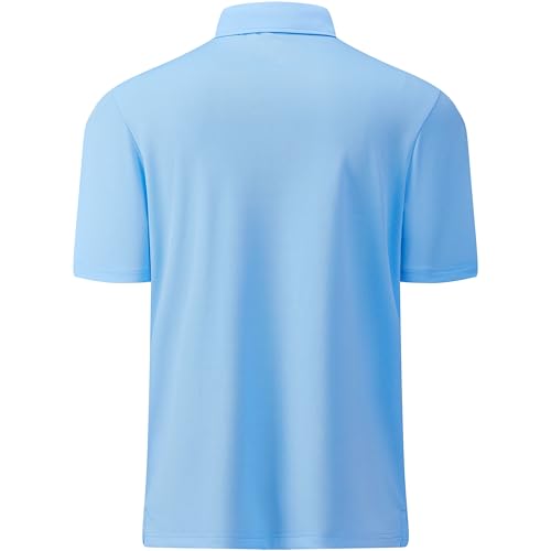 Image of Mens Golf Shirt Short Sleeve Moisture Wicking Dry Fit Performance Solid Pique Collared Golf Polo Shirts for Men