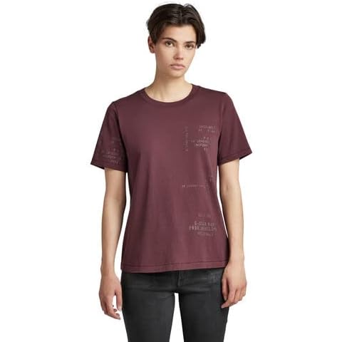G-STAR RAW Women's Type face Size T-Shirt, Purple (Vineyard Wine 4107-d303), M Cover