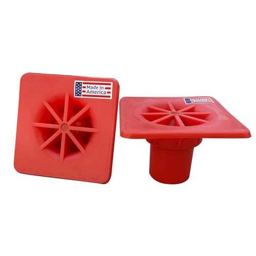 Sandbaggy OSHA Approved Rebar Safety Caps (Made in The USA) | Fall & Impalement Protection | Rebar #3 - #8 | T-Post Caps | Orange Plastic Construction Caps (1 Square - 4 x 4x 2.75)