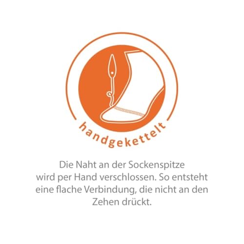 BF Souvenirs Damen und Herren Trachtensocken im modernen Landhaus-Stil mit Edelweiß-Pin – handgekettelte Naht – Qualitätssocken mit Leinen Anteil – Oktoberfest Volksfest Tracht Landhaus