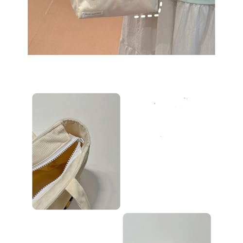 Corduroy Tote Bag with 3D Dog Patch Cute Mini Casual Tote with Animal Embroidery Y2k Corduroy Handbag Small Cute Purse 20254